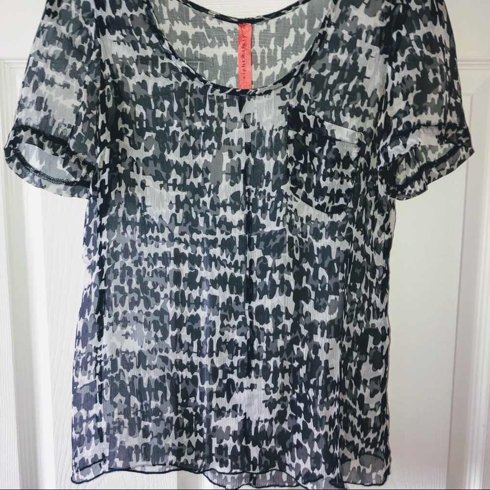 Sheer short sleeved blouse